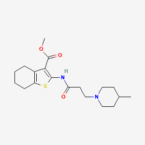 molecular formula C19H28N2O3S B3584939 Methyl 2-[3-(4-methylpiperidin-1-yl)propanamido]-4,5,6,7-tetrahydro-1-benzothiophene-3-carboxylate 