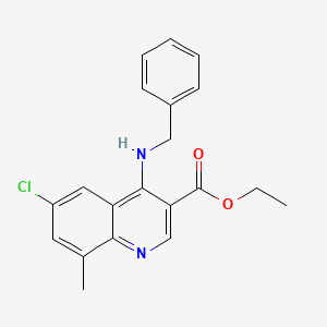 molecular formula C20H19ClN2O2 B3584960 Ethyl 4-(benzylamino)-6-chloro-8-methylquinoline-3-carboxylate 