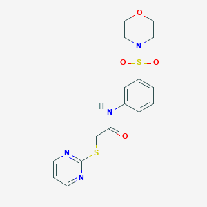 molecular formula C16H18N4O4S2 B358540 N-(3-morpholin-4-ylsulfonylphenyl)-2-pyrimidin-2-ylsulfanylacetamide CAS No. 379695-36-0