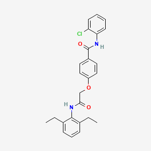 molecular formula C25H25ClN2O3 B3586453 N-(2-Chlorophenyl)-4-[2-[(2,6-diethylphenyl)amino]-2-oxoethoxy]benzamide CAS No. 446285-56-9