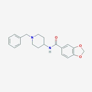 molecular formula C20H22N2O3 B358647 N-(1-BENZYLPIPERIDIN-4-YL)-2H-13-BENZODIOXOLE-5-CARBOXAMIDE CAS No. 38198-55-9