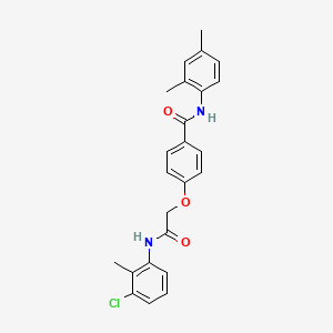 molecular formula C24H23ClN2O3 B3586668 4-[2-(3-chloro-2-methylanilino)-2-oxoethoxy]-N-(2,4-dimethylphenyl)benzamide 