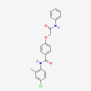 molecular formula C22H19ClN2O3 B3586674 4-(2-anilino-2-oxoethoxy)-N-(4-chloro-2-methylphenyl)benzamide 