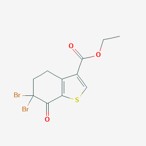molecular formula C11H10Br2O3S B358706 Ethyl 6,6-dibromo-7-oxo-4,5,6,7-tetrahydro-1-benzothiophene-3-carboxylate CAS No. 96334-47-3