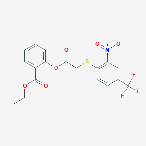 molecular formula C18H14F3NO6S B3587533 ethyl 2-[({[2-nitro-4-(trifluoromethyl)phenyl]thio}acetyl)oxy]benzoate 