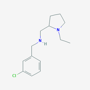 molecular formula C14H21ClN2 B358762 N-(3-chlorobenzyl)-N-[(1-ethyl-2-pyrrolidinyl)methyl]amine CAS No. 932246-61-2