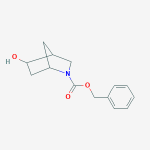 molecular formula C14H17NO3 B035881 Benzyl 5-hydroxy-2-azabicyclo[2.2.1]heptane-2-carboxylate CAS No. 1217190-38-9