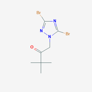 molecular formula C8H11Br2N3O B358877 1-(3,5-dibromo-1H-1,2,4-triazol-1-yl)-3,3-dimethylbutan-2-one CAS No. 914350-23-5