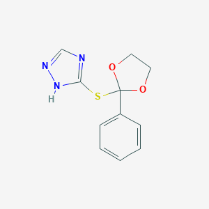molecular formula C11H11N3O2S B358880 2-phenyl-1,3-dioxolan-2-yl 1H-1,2,4-triazol-3-yl sulfide CAS No. 1071293-12-3