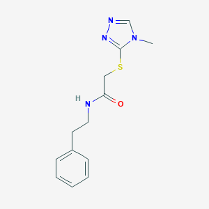 molecular formula C13H16N4OS B358883 2-[(4-methyl-4H-1,2,4-triazol-3-yl)sulfanyl]-N-(2-phenylethyl)acetamide CAS No. 392712-92-4