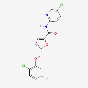 molecular formula C17H11Cl3N2O3 B3590204 N-(5-CHLORO-2-PYRIDYL)-5-[(2,5-DICHLOROPHENOXY)METHYL]-2-FURAMIDE 
