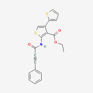 molecular formula C20H15NO3S2 B3590205 ETHYL 5'-(3-PHENYLPROP-2-YNAMIDO)-[2,3'-BITHIOPHENE]-4'-CARBOXYLATE 