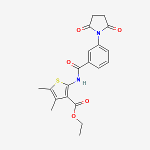 molecular formula C20H20N2O5S B3590222 ethyl 2-{[3-(2,5-dioxo-1-pyrrolidinyl)benzoyl]amino}-4,5-dimethyl-3-thiophenecarboxylate 