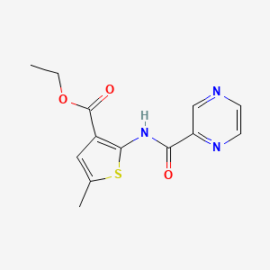 molecular formula C13H13N3O3S B3590364 ethyl 5-methyl-2-(pyrazine-2-amido)thiophene-3-carboxylate 