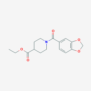 molecular formula C16H19NO5 B359041 Ethyl 1-(1,3-benzodioxol-5-ylcarbonyl)piperidine-4-carboxylate CAS No. 349114-04-1