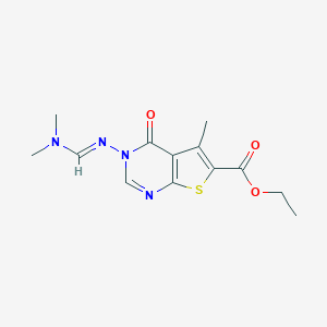 molecular formula C13H16N4O3S B359054 ethyl 3-[(E)-[(dimethylamino)methylidene]amino]-5-methyl-4-oxo-3H,4H-thieno[2,3-d]pyrimidine-6-carboxylate CAS No. 306280-93-3