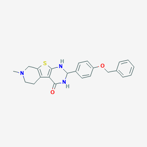 molecular formula C23H23N3O2S B359132 11-methyl-5-(4-phenylmethoxyphenyl)-8-thia-4,6,11-triazatricyclo[7.4.0.02,7]trideca-1(9),2(7)-dien-3-one CAS No. 353462-74-5