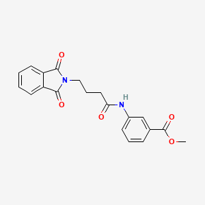 molecular formula C20H18N2O5 B3592212 METHYL 3-[4-(1,3-DIOXO-2,3-DIHYDRO-1H-ISOINDOL-2-YL)BUTANAMIDO]BENZOATE 