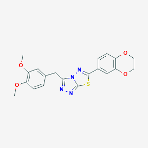 molecular formula C20H18N4O4S B359270 6-(2,3-Dihydro-1,4-benzodioxin-6-yl)-3-(3,4-dimethoxybenzyl)[1,2,4]triazolo[3,4-b][1,3,4]thiadiazole CAS No. 947045-58-1