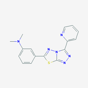 molecular formula C16H14N6S B359310 N,N-dimethyl-N-{3-[3-(2-pyridinyl)[1,2,4]triazolo[3,4-b][1,3,4]thiadiazol-6-yl]phenyl}amine CAS No. 929839-84-9