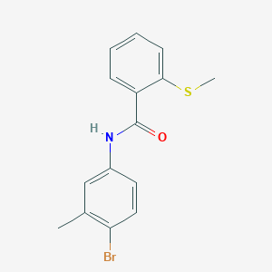 molecular formula C15H14BrNOS B3594506 N-(4-bromo-3-methylphenyl)-2-(methylthio)benzamide 
