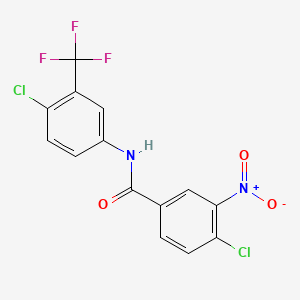 molecular formula C14H7Cl2F3N2O3 B3594613 4-chloro-N-[4-chloro-3-(trifluoromethyl)phenyl]-3-nitrobenzamide 