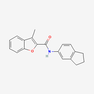 molecular formula C19H17NO2 B3594656 N-(2,3-dihydro-1H-inden-5-yl)-3-methyl-1-benzofuran-2-carboxamide 