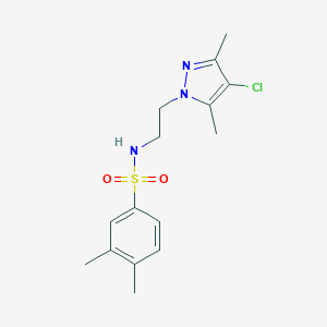 B359478 N-(2-(4-chloro-3,5-dimethyl-1H-pyrazol-1-yl)ethyl)-3,4-dimethylbenzenesulfonamide CAS No. 1014072-54-8