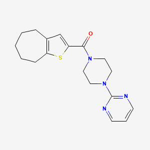 molecular formula C18H22N4OS B3594943 [4-(2-PYRIMIDINYL)PIPERAZINO](5,6,7,8-TETRAHYDRO-4H-CYCLOHEPTA[B]THIOPHEN-2-YL)METHANONE 