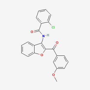 molecular formula C23H16ClNO4 B3595100 2-chloro-N-[2-(3-methoxybenzoyl)-1-benzofuran-3-yl]benzamide 