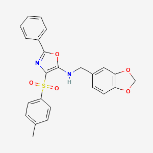 molecular formula C24H20N2O5S B3595141 N-(1,3-benzodioxol-5-ylmethyl)-4-[(4-methylphenyl)sulfonyl]-2-phenyl-1,3-oxazol-5-amine 