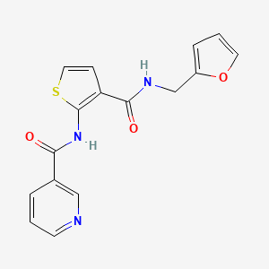 molecular formula C16H13N3O3S B3595405 N-(3-{[(FURAN-2-YL)METHYL]CARBAMOYL}THIOPHEN-2-YL)PYRIDINE-3-CARBOXAMIDE 