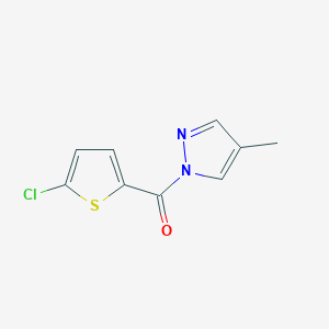 molecular formula C9H7ClN2OS B3595427 (5-chlorothiophen-2-yl)(4-methyl-1H-pyrazol-1-yl)methanone 