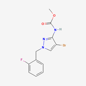 molecular formula C12H11BrFN3O2 B3596417 methyl [4-bromo-1-(2-fluorobenzyl)-1H-pyrazol-3-yl]carbamate 