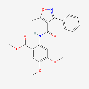 molecular formula C21H20N2O6 B3596747 methyl 4,5-dimethoxy-2-{[(5-methyl-3-phenyl-4-isoxazolyl)carbonyl]amino}benzoate 