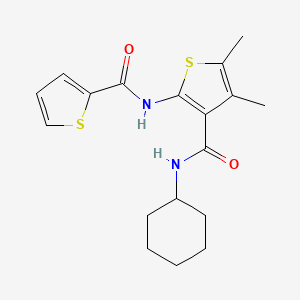 molecular formula C18H22N2O2S2 B3597320 N-[3-(CYCLOHEXYLCARBAMOYL)-4,5-DIMETHYL-2-THIENYL]-2-THIOPHENECARBOXAMIDE 