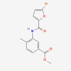 molecular formula C14H12BrNO4 B3597346 METHYL 3-{[(5-BROMO-2-FURYL)CARBONYL]AMINO}-4-METHYLBENZOATE 