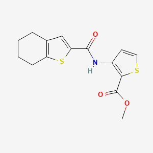 molecular formula C15H15NO3S2 B3597361 methyl 3-[(4,5,6,7-tetrahydro-1-benzothien-2-ylcarbonyl)amino]-2-thiophenecarboxylate 