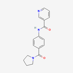 molecular formula C17H17N3O2 B3597854 N-[4-(pyrrolidine-1-carbonyl)phenyl]pyridine-3-carboxamide CAS No. 145222-01-1