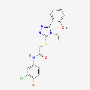 molecular formula C18H16BrClN4O2S B3598508 N-(4-bromo-3-chlorophenyl)-2-{[4-ethyl-5-(2-hydroxyphenyl)-4H-1,2,4-triazol-3-yl]thio}acetamide 