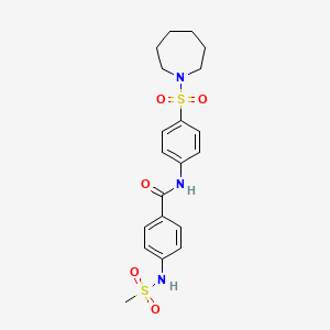 molecular formula C20H25N3O5S2 B3599666 N-[4-(1-azepanylsulfonyl)phenyl]-4-[(methylsulfonyl)amino]benzamide 