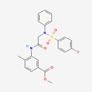 molecular formula C23H21FN2O5S B3599742 methyl 3-({N-[(4-fluorophenyl)sulfonyl]-N-phenylglycyl}amino)-4-methylbenzoate 