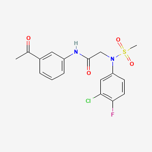 molecular formula C17H16ClFN2O4S B3599804 N~1~-(3-acetylphenyl)-N~2~-(3-chloro-4-fluorophenyl)-N~2~-(methylsulfonyl)glycinamide 