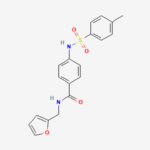 molecular formula C19H18N2O4S B3599845 N-(2-furylmethyl)-4-{[(4-methylphenyl)sulfonyl]amino}benzamide 