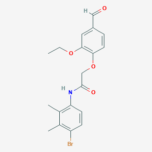molecular formula C19H20BrNO4 B3600038 N-(4-bromo-2,3-dimethylphenyl)-2-(2-ethoxy-4-formylphenoxy)acetamide 