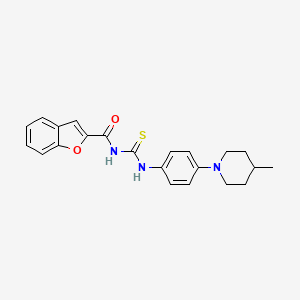 molecular formula C22H23N3O2S B3600254 N-({[4-(4-methyl-1-piperidinyl)phenyl]amino}carbonothioyl)-1-benzofuran-2-carboxamide 