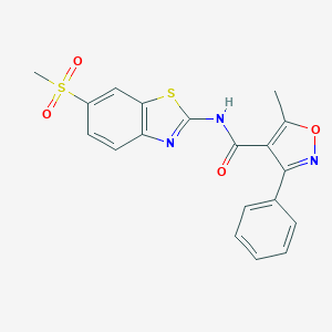 5-methyl-N-[6-(methylsulfonyl)-1,3-benzothiazol-2-yl]-3-phenyl-4-isoxazolecarboxamide