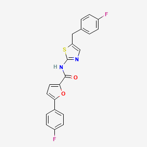 molecular formula C21H14F2N2O2S B3600504 N-[5-(4-fluorobenzyl)-1,3-thiazol-2-yl]-5-(4-fluorophenyl)-2-furamide 