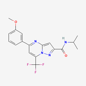 molecular formula C18H17F3N4O2 B3600516 N-isopropyl-5-(3-methoxyphenyl)-7-(trifluoromethyl)pyrazolo[1,5-a]pyrimidine-2-carboxamide 