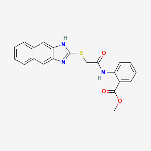 molecular formula C21H17N3O3S B3600598 METHYL 2-(2-{1H-NAPHTHO[2,3-D]IMIDAZOL-2-YLSULFANYL}ACETAMIDO)BENZOATE 